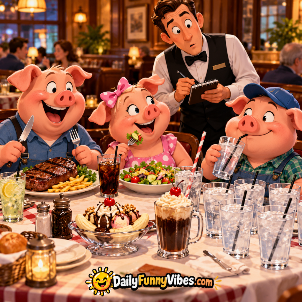 Three Little Pigs, One Very Strange Dinner! - Daily Funny Vibes